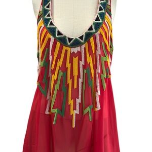 Creative Commune Colorful Beaded Women's Top, Size L